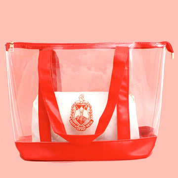 Tote Red Clear DST Sorority Bag for Women