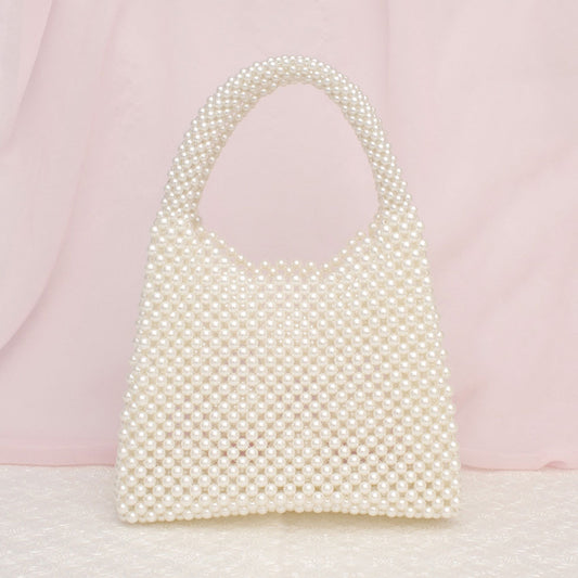 Top Handle Luxe Lady Cream Pearl Hollywood Handbag