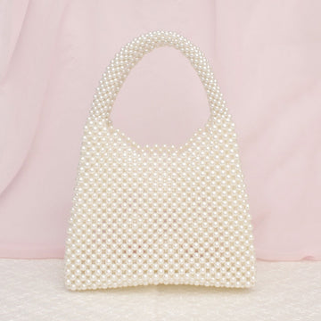 Top Handle Luxe Lady Cream Pearl Hollywood Handbag