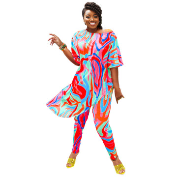 4XL Rainbow Asymmetric Set