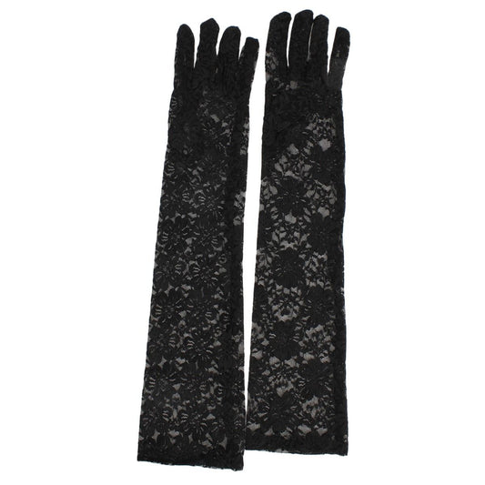 Black Lace Long Formal Gloves for Women