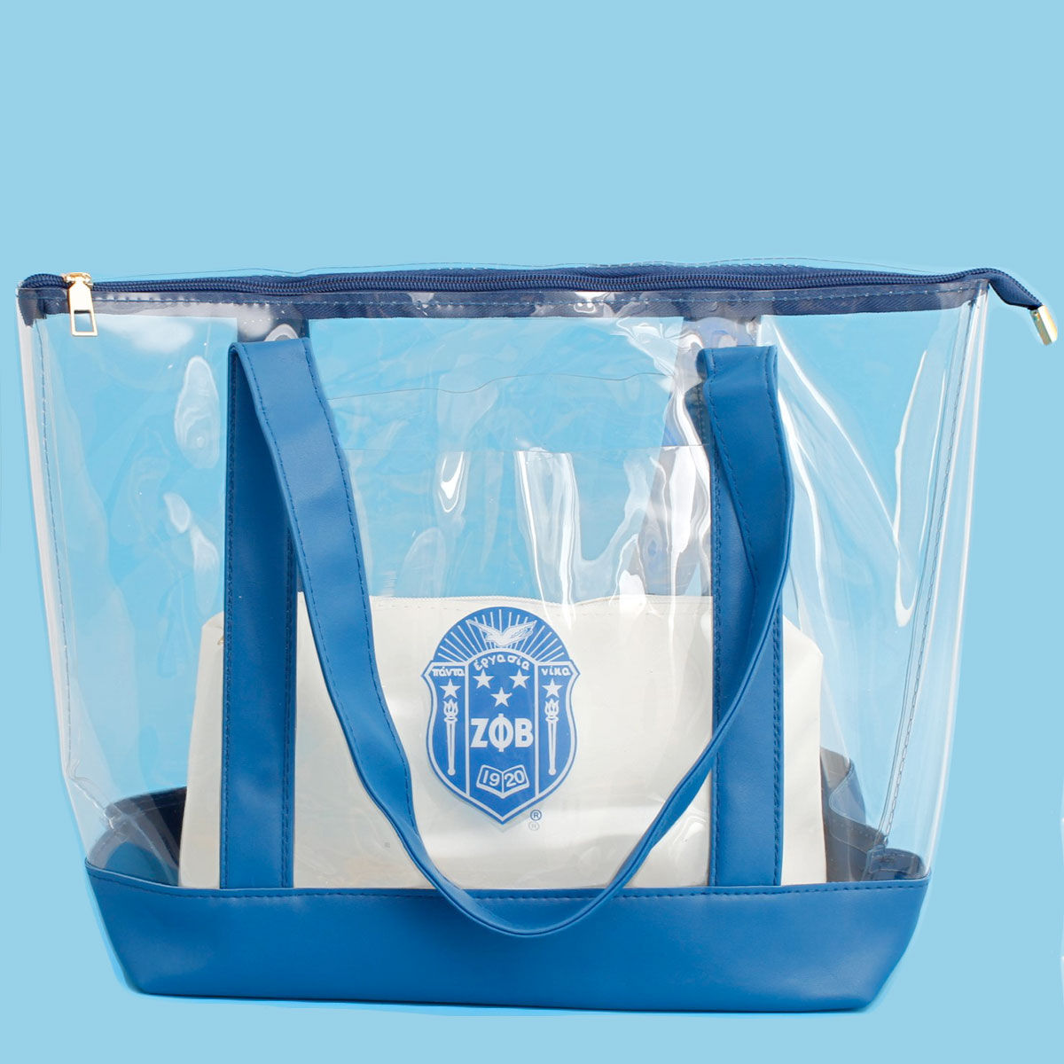 Tote Blue Clear ZPB Sorority Bag for Women
