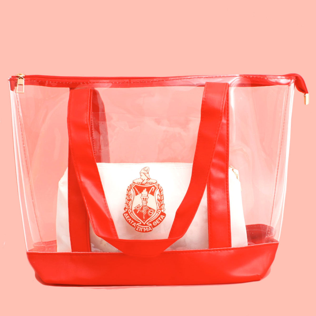 Tote Red Clear DST Sorority Bag for Women