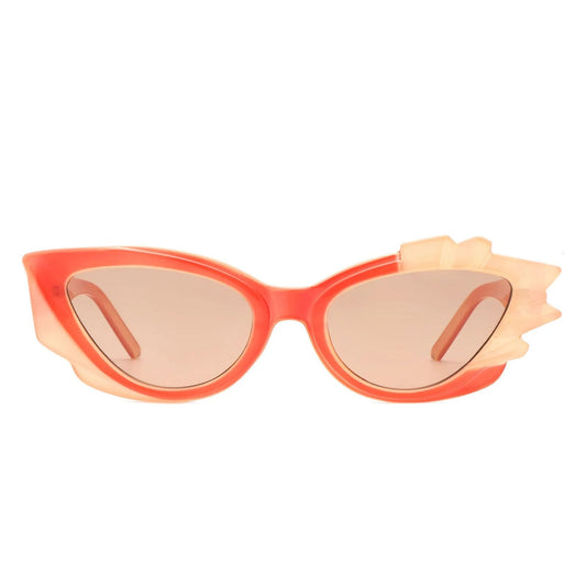 Sunglasses Orange Flame Irregular Cat Eye Women