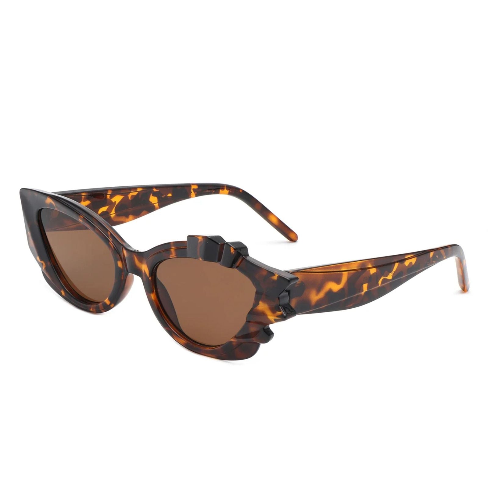 Sunglasses Tortoiseshell Flame Irregular Cat Eye