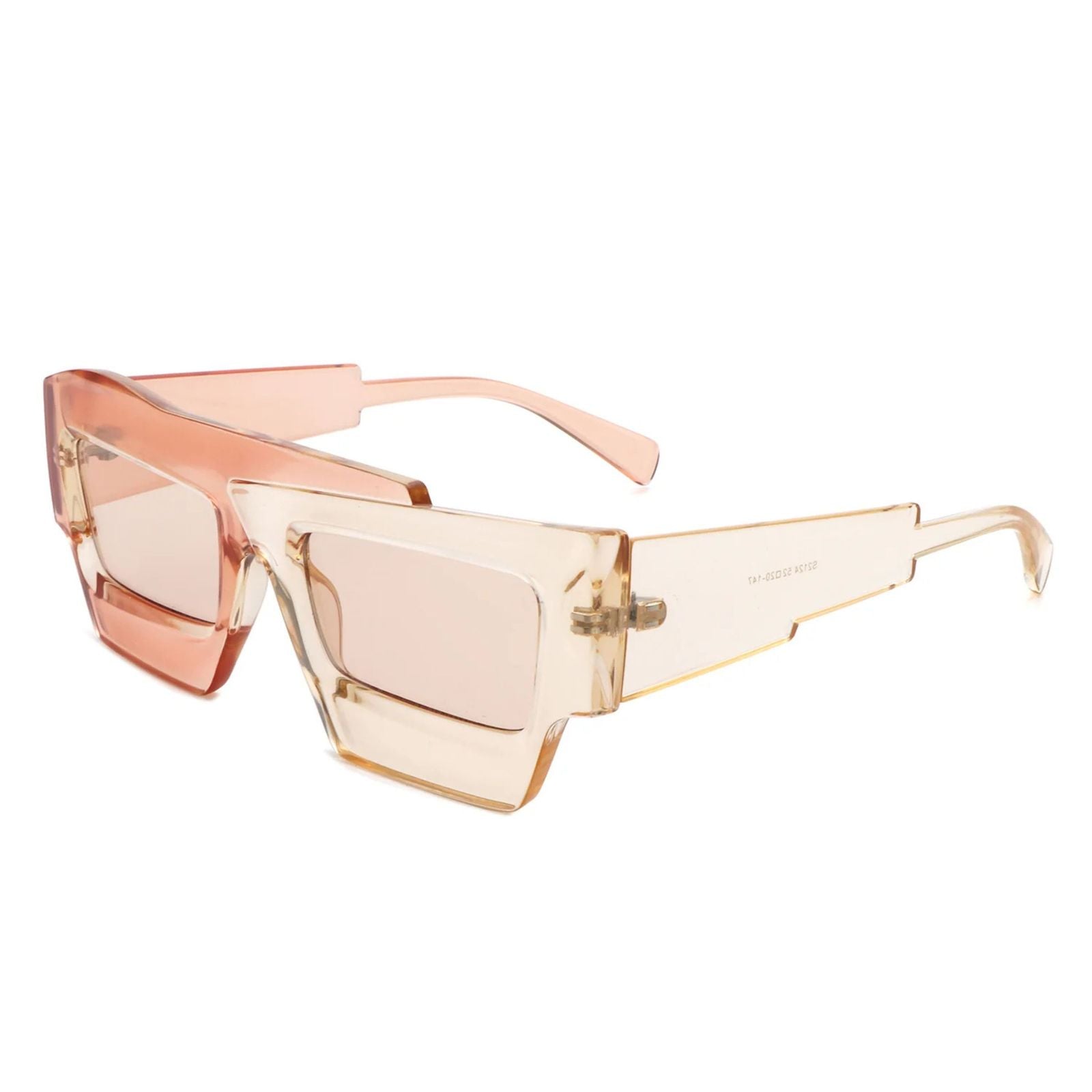 Sunglasses Light Brown Flat Top Irregular Square