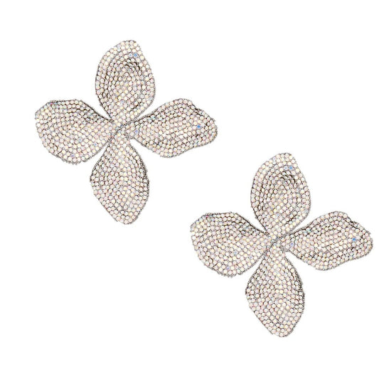 Stud Brilliant Aurbo Dimensional Flower Earrings