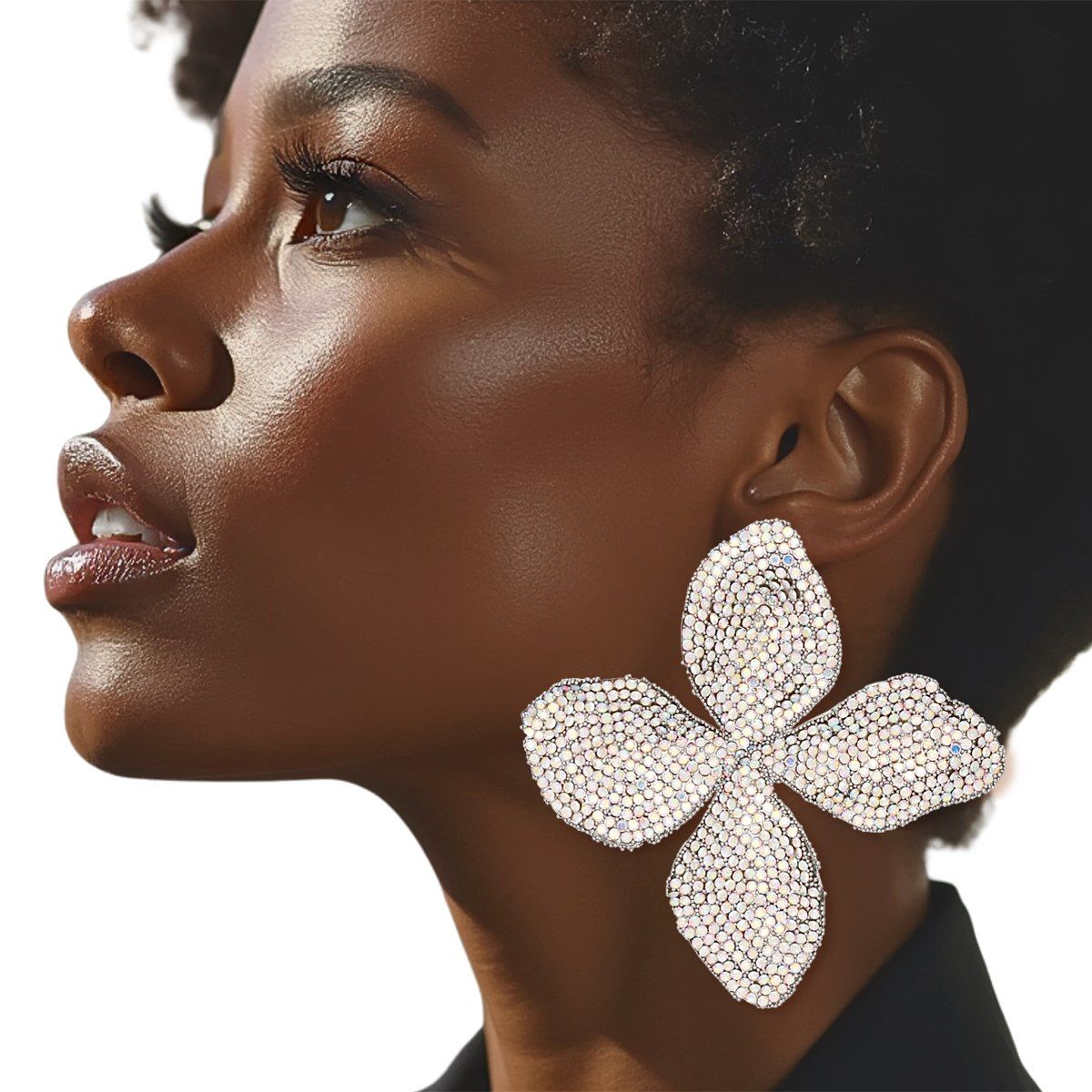 Stud Brilliant Aurbo Dimensional Flower Earrings