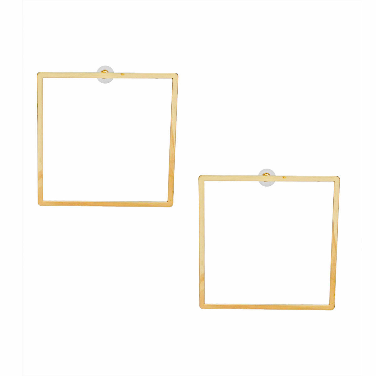 Stud Modern Gold Large Polished Square Earrings