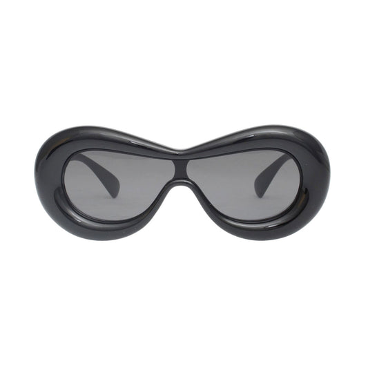 Sunglasses Black Puffed Frame Visor Eyewear Women