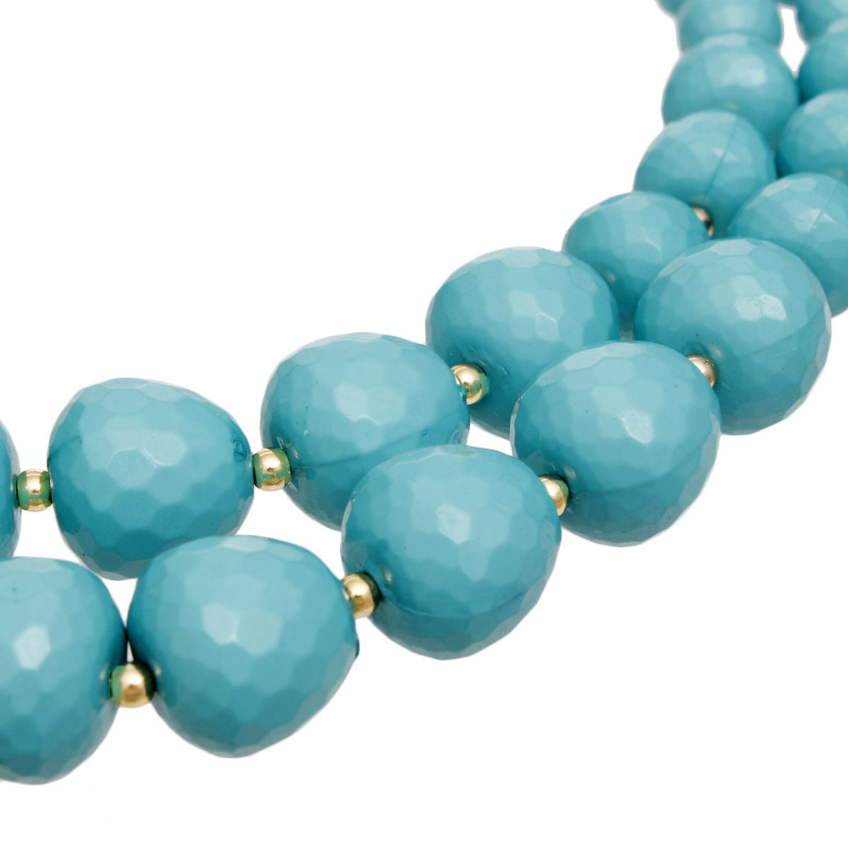 Beaded Turquoise Faceted Global Inspo Necklace